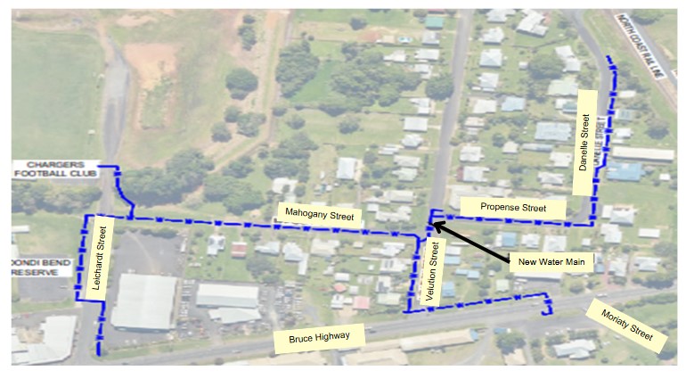 water main works map goondi