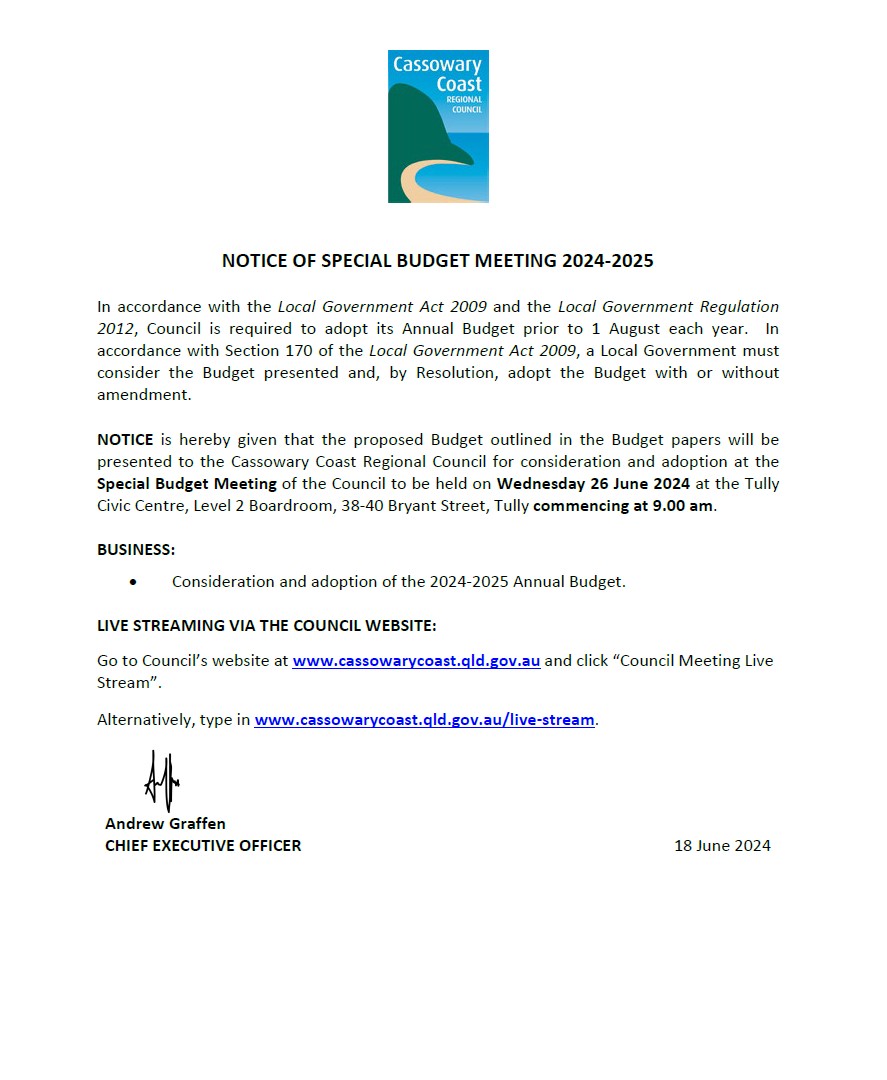 Notice of special budget meeting 2425 1